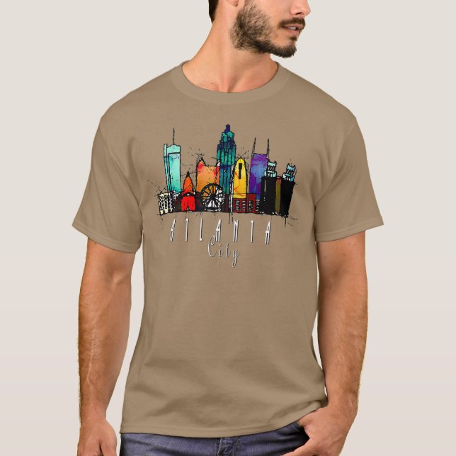 Atlanta GA Watercolor T Shirt (Framsida)