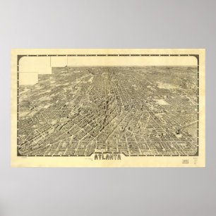 Atlanta Georgia 1919 Panoramic Karta Poster
