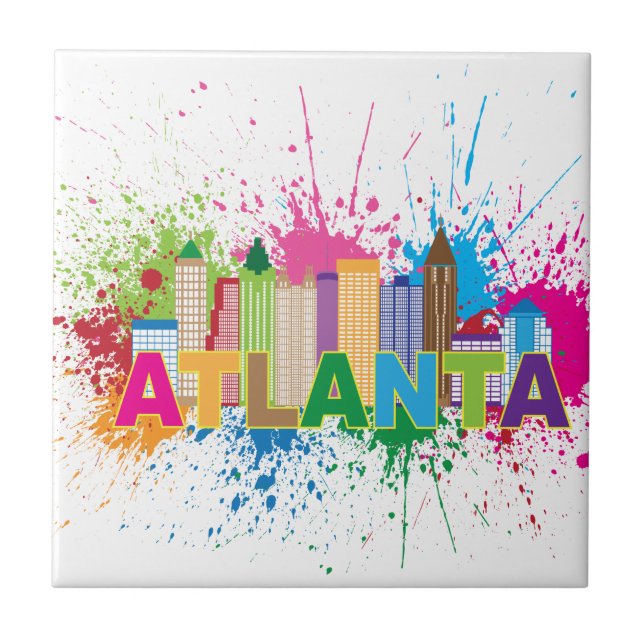 Atlanta Georgia abstrakt horisontillustration Kakelplatta (Framsidan)
