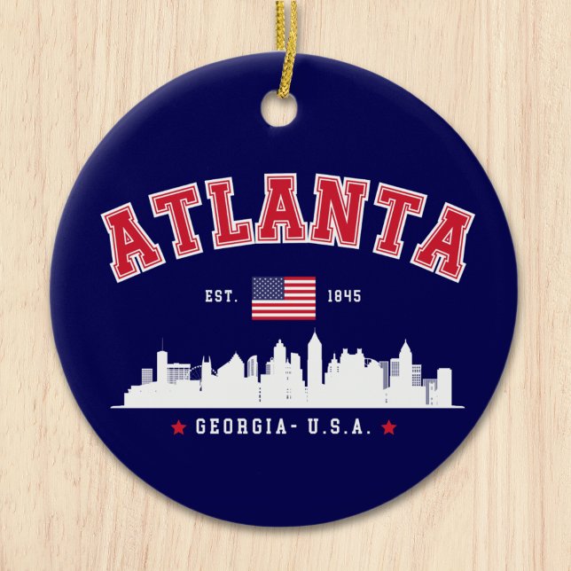 Atlanta Georgia Architectural Skyline Julgransprydnad Keramik (Skapare uppladdad)