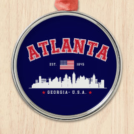 Atlanta Georgia Architectural Skyline Julgransprydnad Metall