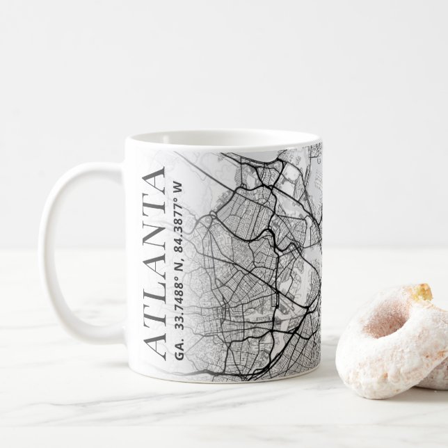 Atlanta, Georgia City Karta | Kaffe Mugg (Med munk)