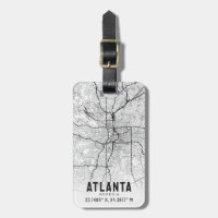 Atlanta, Georgia City Karta Topography Luggage Tag