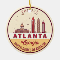Atlanta Georgia City Skyline Emblem