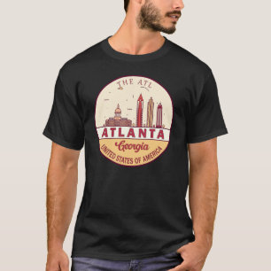 Atlanta Georgia City Skyline Emblem T Shirt
