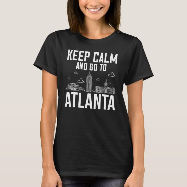 Atlanta Georgia City Skyline Map Travel T Shirt (Framsida)