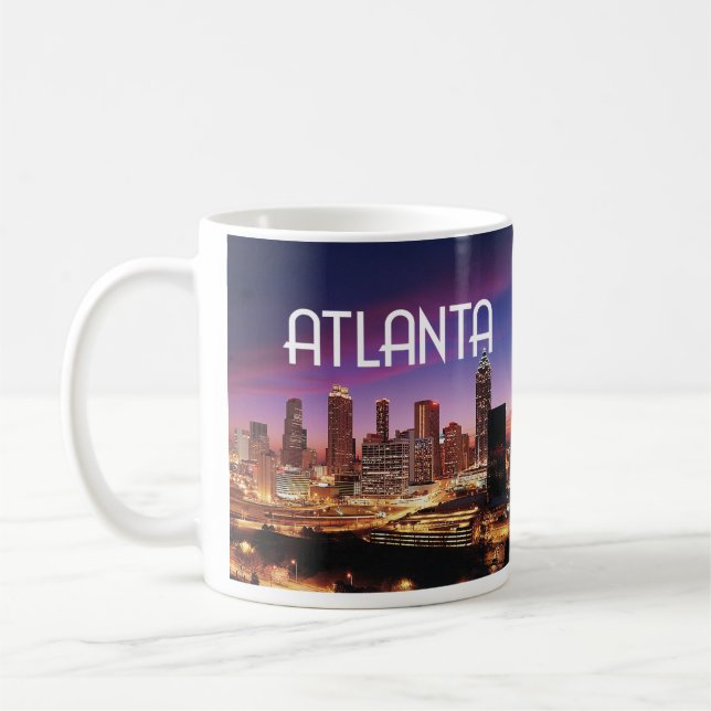 Atlanta, Georgia city skyline nattetid Kaffemugg (Vänster)