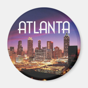 Atlanta, Georgia city skyline nattetid Magnet