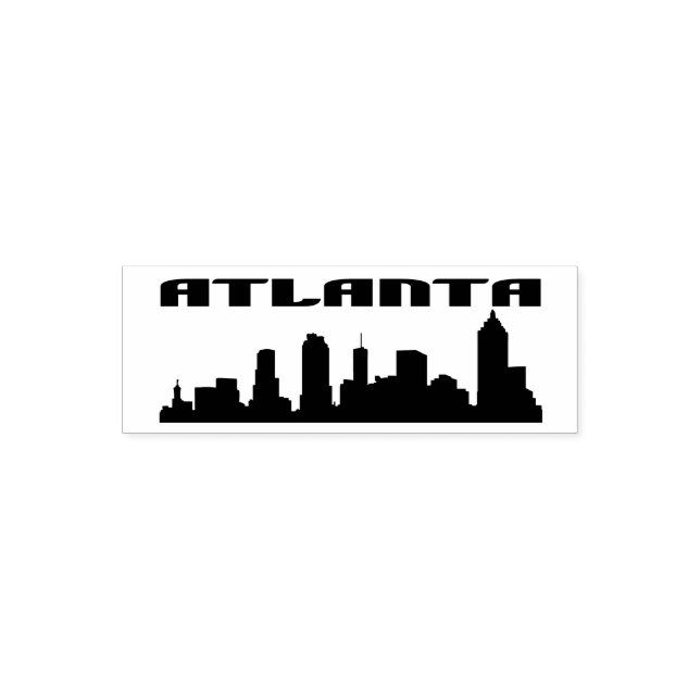 Atlanta Georgia City Skyline Silhouette Självfärgande Stämpel (Design)