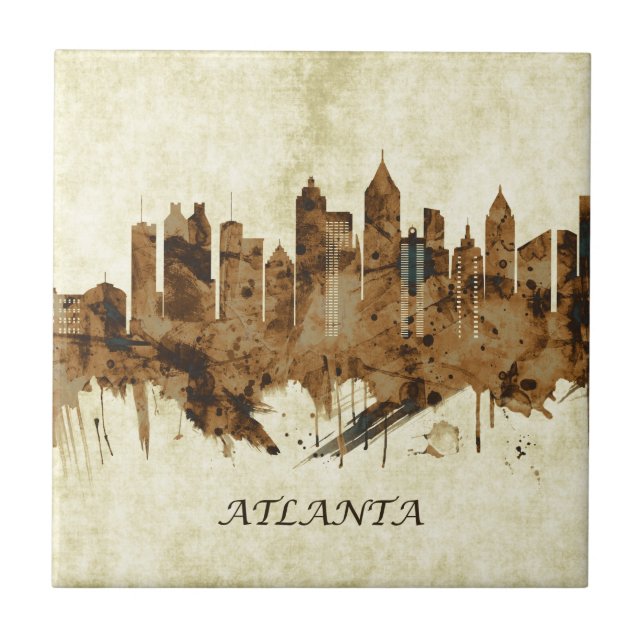 Atlanta Georgia Cityscape Kakelplatta (Framsidan)