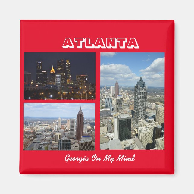 Atlanta, Georgia Cityscape Magnet (Framsidan)
