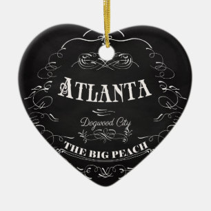 Atlanta Georgia - den stora persikan Julgransprydnad Keramik