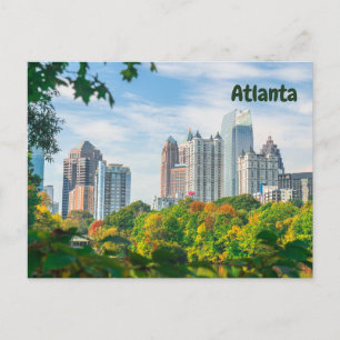 Atlanta, Georgia Downtown Tall Byggnad and Park Vykort