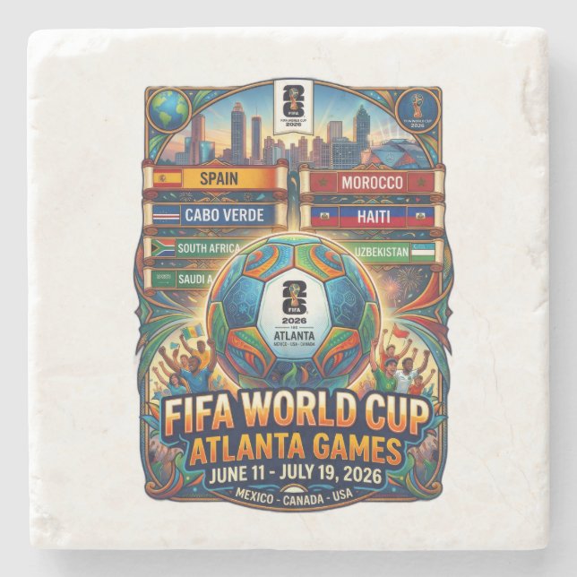 Atlanta Georgia FIFA World Cup 2026 Stenunderlägg (Framsidan)