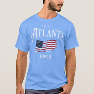 Atlanta Georgia GA Patriotic USA flagga Old glory T Shirt