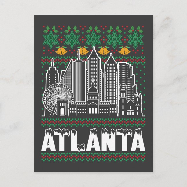 Atlanta Georgia God jul Vykort (Framsida)