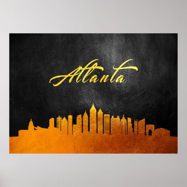 Atlanta Georgia Guld Skyline Poster (Framsidan)