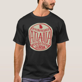 Atlanta Georgia Hand-Illustrated Baseball Typograp T Shirt