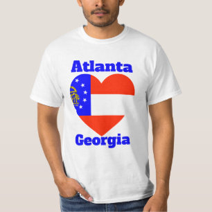 Atlanta Georgia Heart Flagga T Shirt