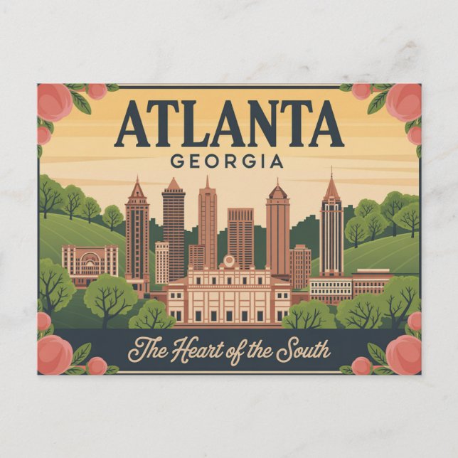 Atlanta Georgia Hjärtat av södern Vykort (Framsida)