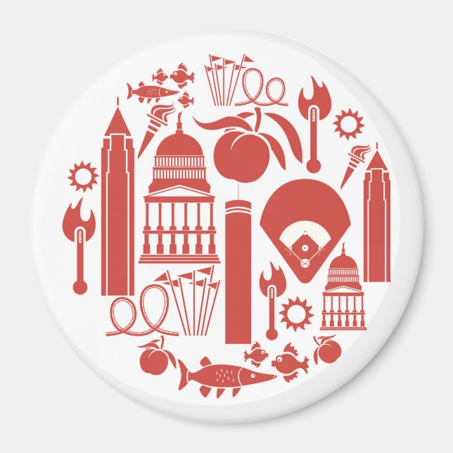 Atlanta Georgia Icons Magnet (Framsidan)