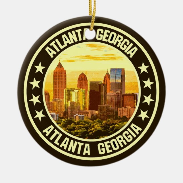 Atlanta Georgia Julgransprydnad Keramik (Framsidan)