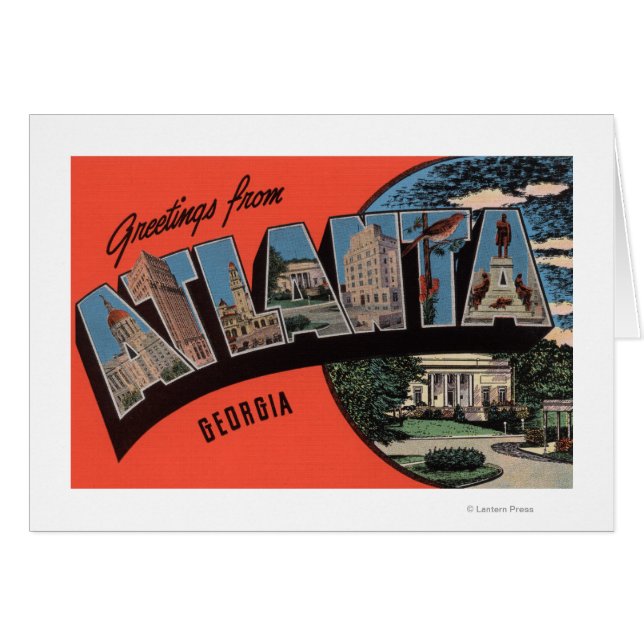 Atlanta, Georgia - Large Brev Scenes Hälsningskort (Framsidan Horizontal)