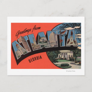 Atlanta, Georgia - Large Brev Scenes Vykort