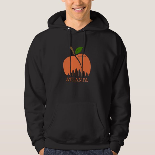 Atlanta Georgia Peach Skyline Hoodie (Framsida)