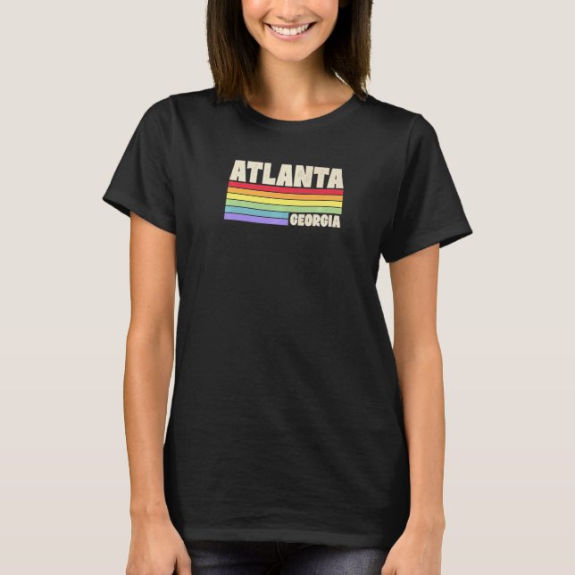 Atlanta Georgia-Pridet Rainbow Flagga Gay pride Me T Shirt (Framsida)