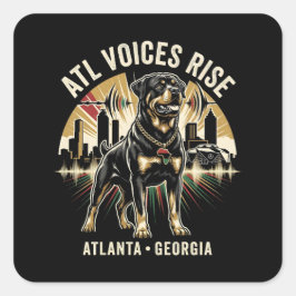 Atlanta Georgia Rottweiler Cultural Pride Art Fyrkantigt Klistermärke