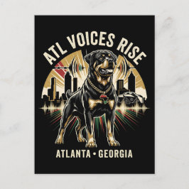 Atlanta Georgia Rottweiler Cultural Pride Art Vykort