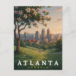 Atlanta Georgia Scenisk Himmelskontur Konst Vykort