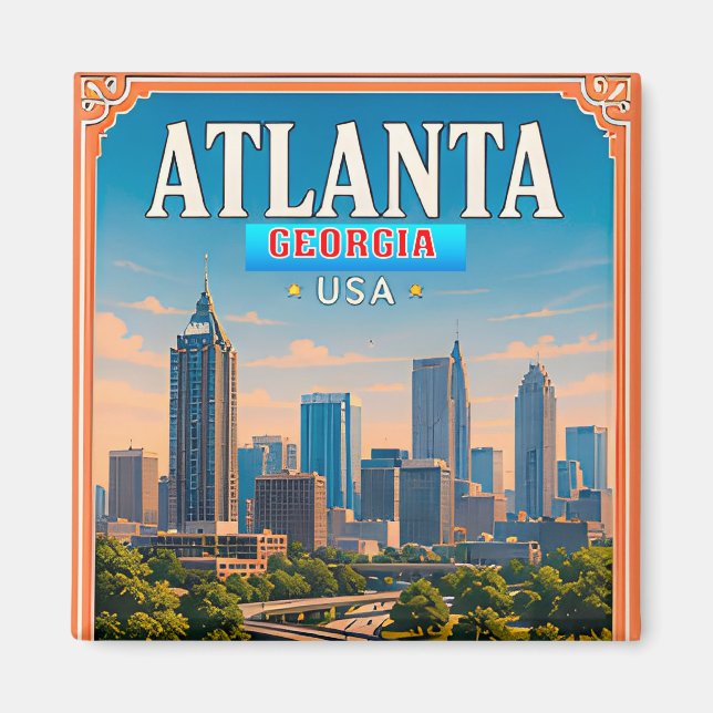 🍑 Atlanta Georgia Semester Minne Magnet (Framsidan)