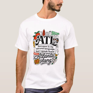 Atlanta Georgia Siluett Med Persikor Och Våfflor T Shirt