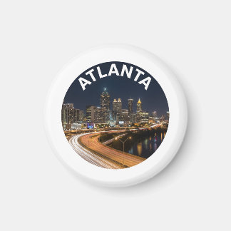 Atlanta Georgia Siluett, Nattliga Stadsljus Suveni Magnet