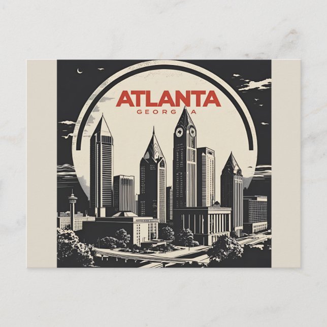 Atlanta Georgia Siluett Vykort (Framsida)