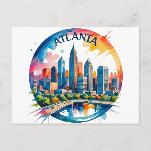 Atlanta Georgia Siluett Vykort (Framsida)