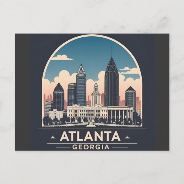 Atlanta Georgia Siluett Vykort (Framsida)
