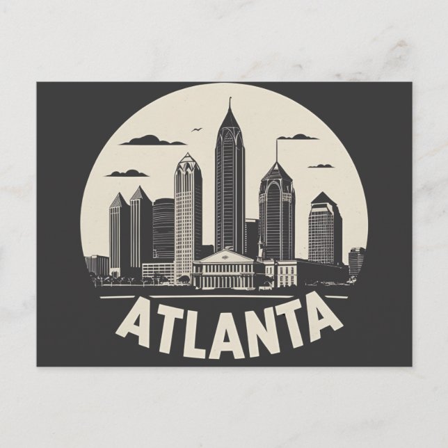 Atlanta Georgia Siluett Vykort (Framsida)