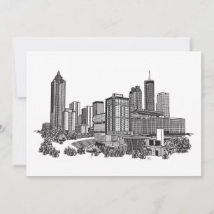 Atlanta Georgia Skyline Art Inbjudningar