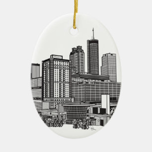 Atlanta Georgia Skyline Art Julgransprydnad Keramik