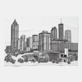 Atlanta Georgia Skyline Art Kökshandduk