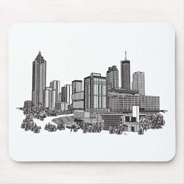 Atlanta Georgia Skyline Art Musmatta (Framsidan)