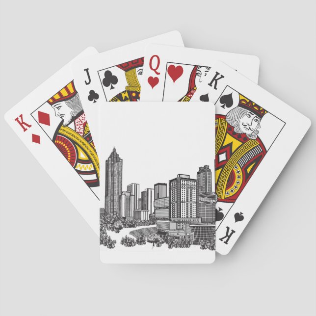 Atlanta Georgia Skyline Art Spel Kort (Baksidan)