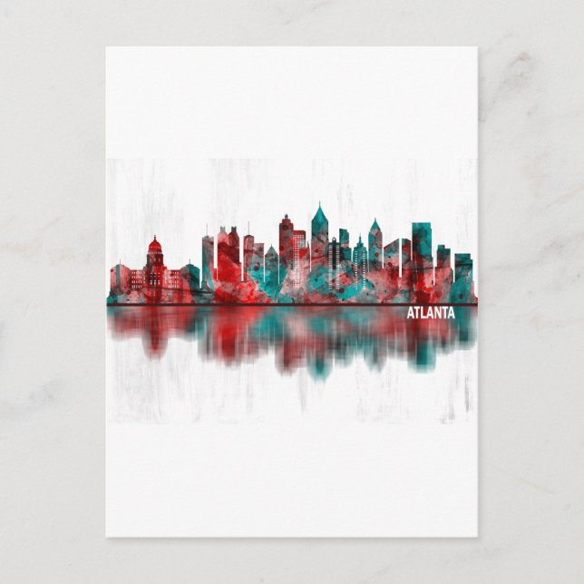 Atlanta Georgia Skyline Helg Vykort (Framsida)