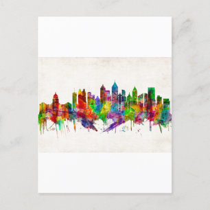 Atlanta Georgia Skyline Inbjudan Vykort