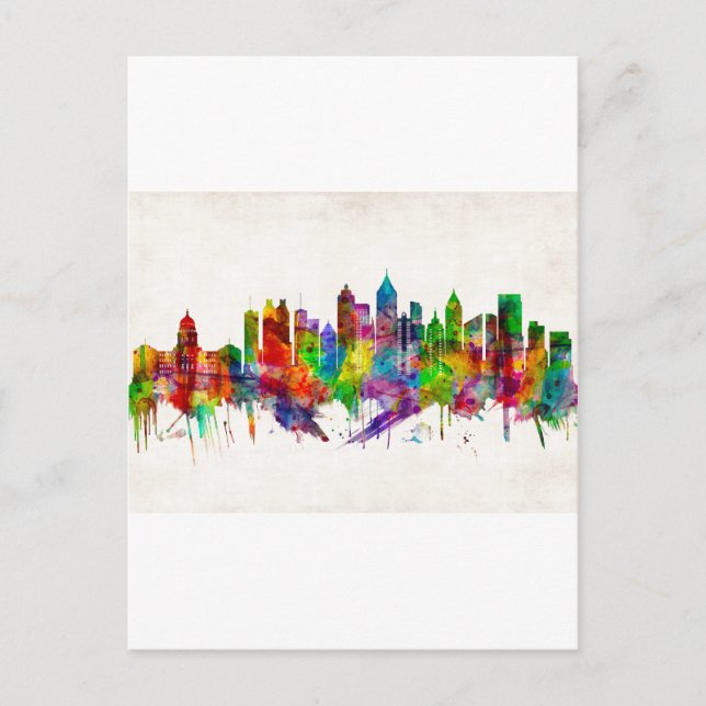 Atlanta Georgia Skyline Inbjudan Vykort (Framsida)