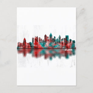 Atlanta Georgia Skyline Inbjudan Vykort