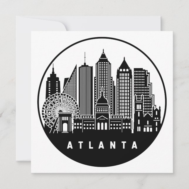 Atlanta Georgia Skyline Kort (Framsida)